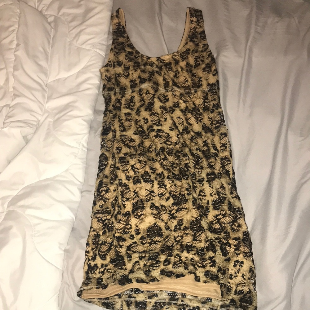 Tight lace cheetah print dress